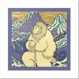 Yeti Hiking in the Himalayas Posters and Art